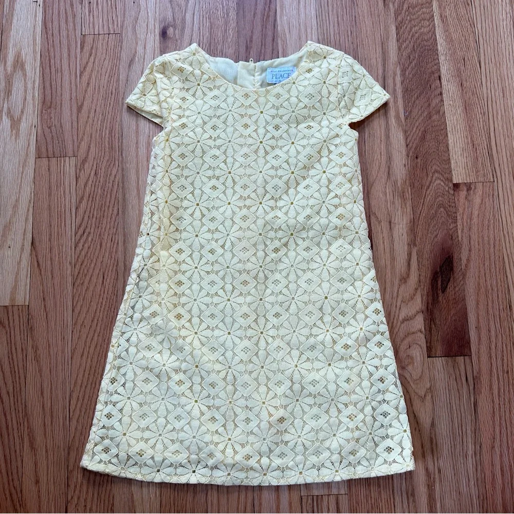 The Children’s Place Pastel Yellow Floral Eyelet dress size 5T